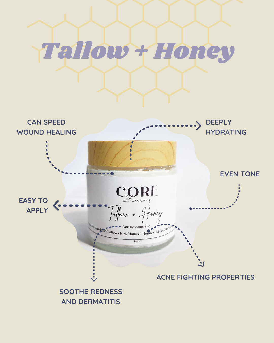 Vanilla Sunshine | Whipped Tallow + Manuka Honey